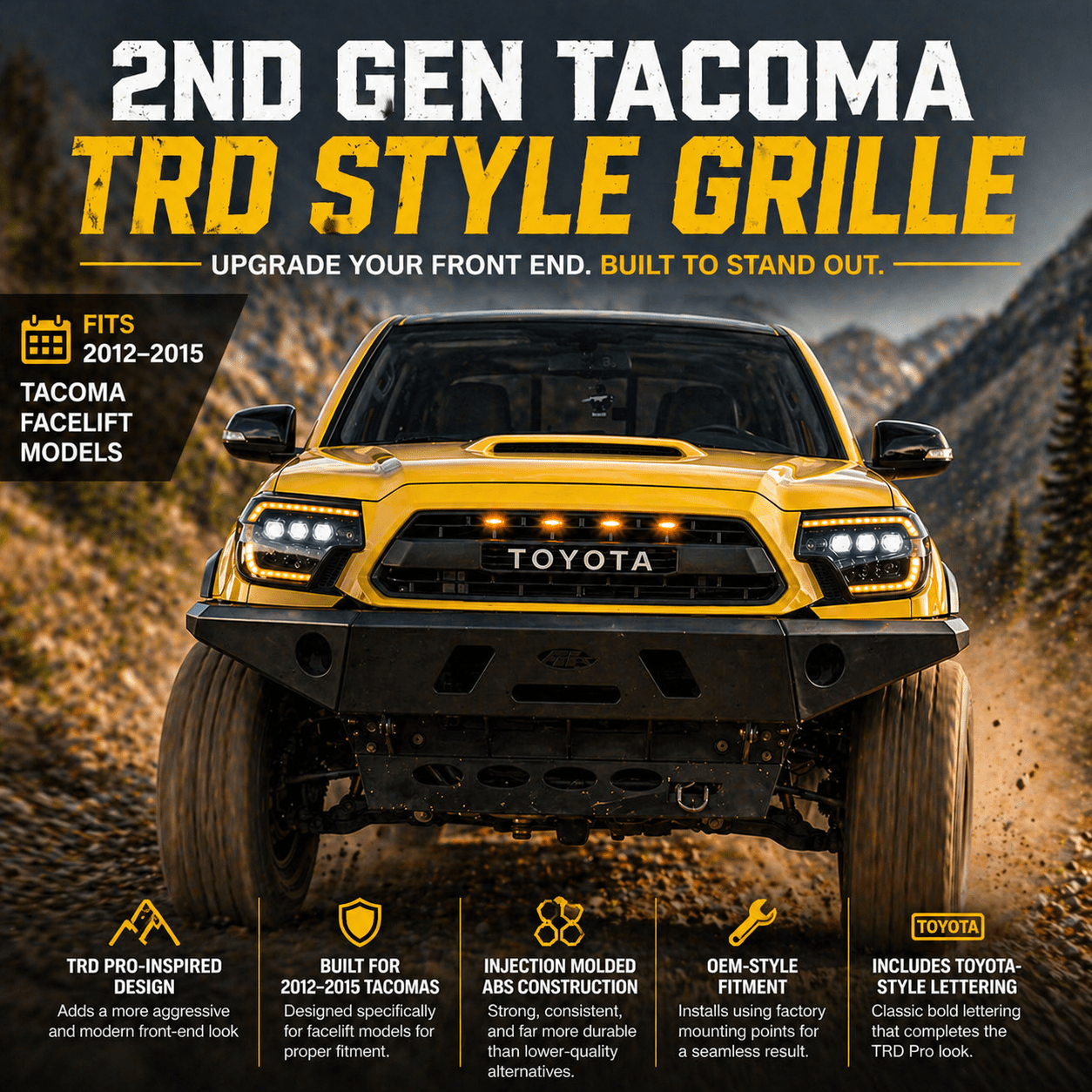 2012 - 2015 Tacoma TRD Pro Grille - TEQ Offroad