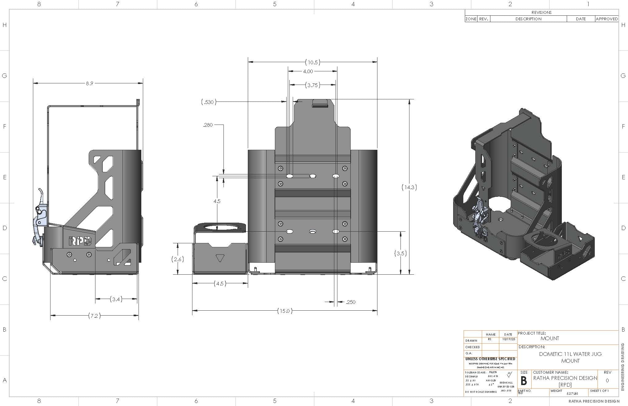 Dometic Go Water Jug Mount/Holder - TEQ Offroad