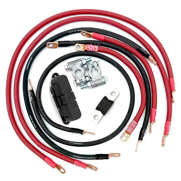Jeep Wrangler YJ Big 7 Battery Cable Kit (1986 - 1995) - TEQ Offroad