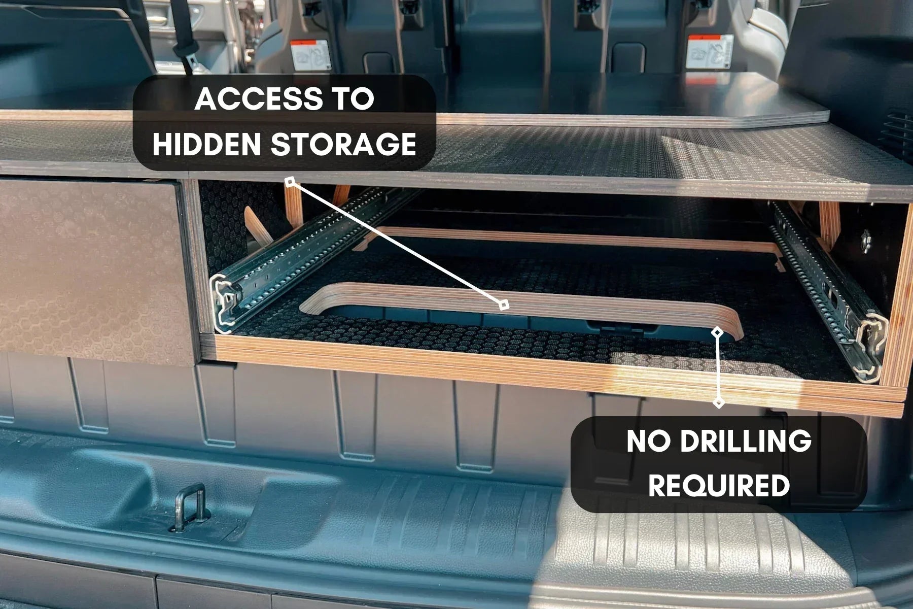 Land Cruiser 250 Dual Drawer Storage PreCut Kit - 2 Options - TEQ Offroad