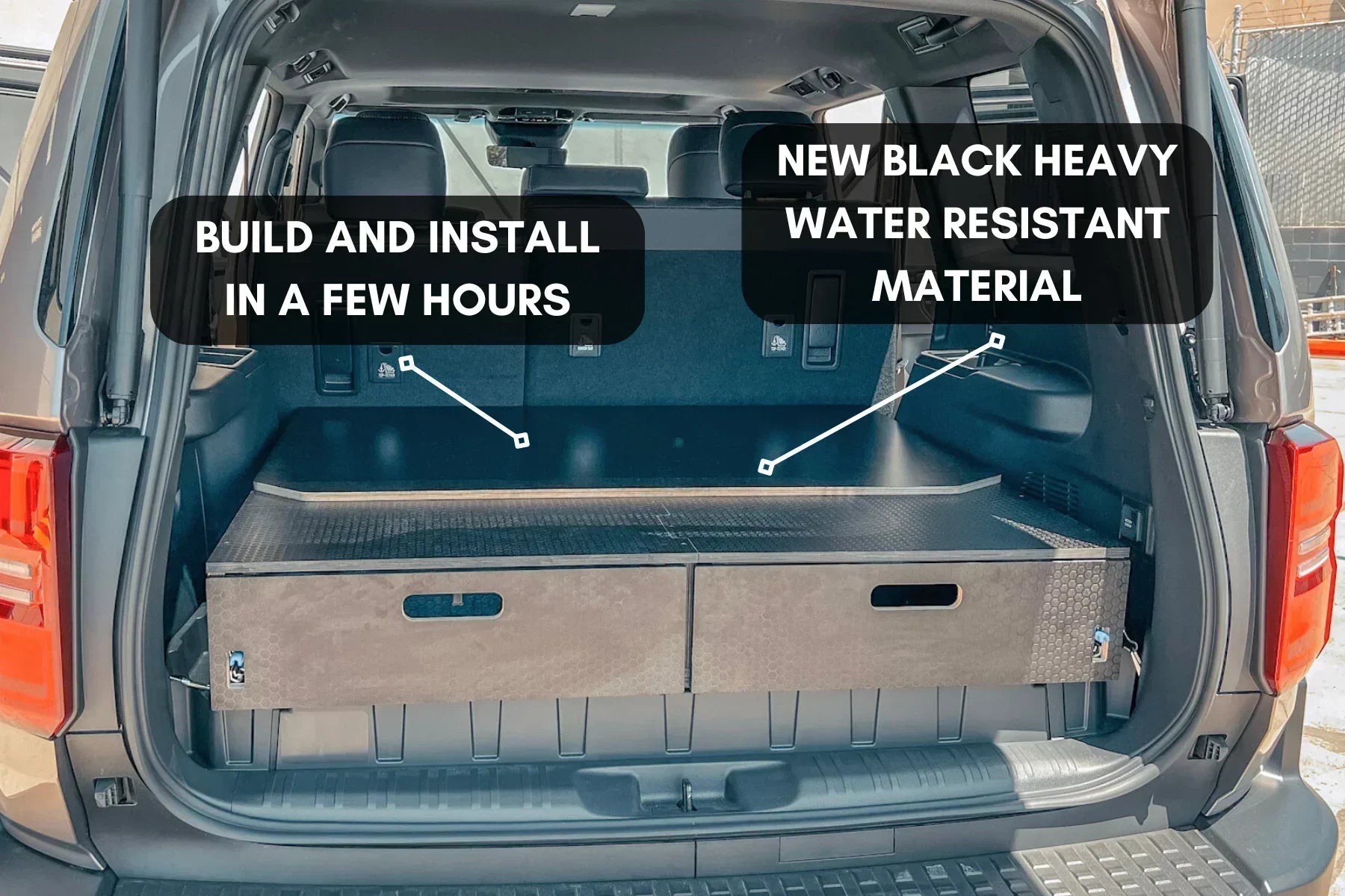 Land Cruiser 250 Dual Drawer Storage PreCut Kit - 2 Options - TEQ Offroad
