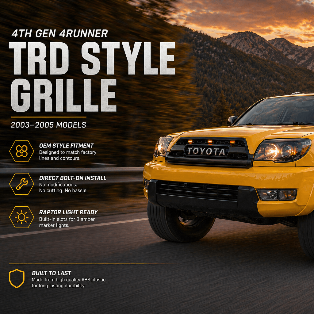 2003–2005 Toyota 4Runner TRD Style Front Grille | 4th Gen 4Runner Grill | TEQ Offroad - TEQ Offroad