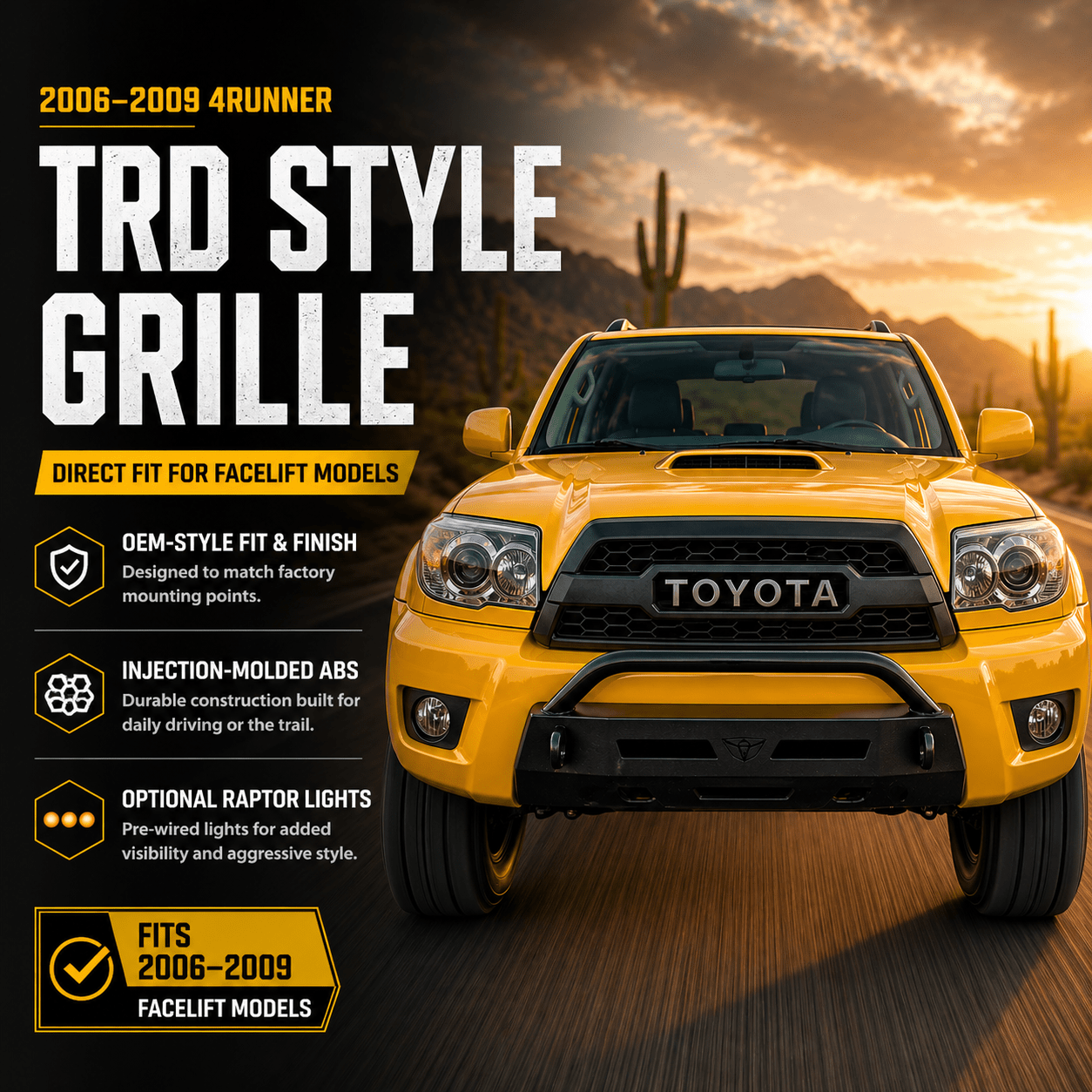 2006 - 2009 4th Gen 4Runner TRD Style Grille - TEQ Offroad