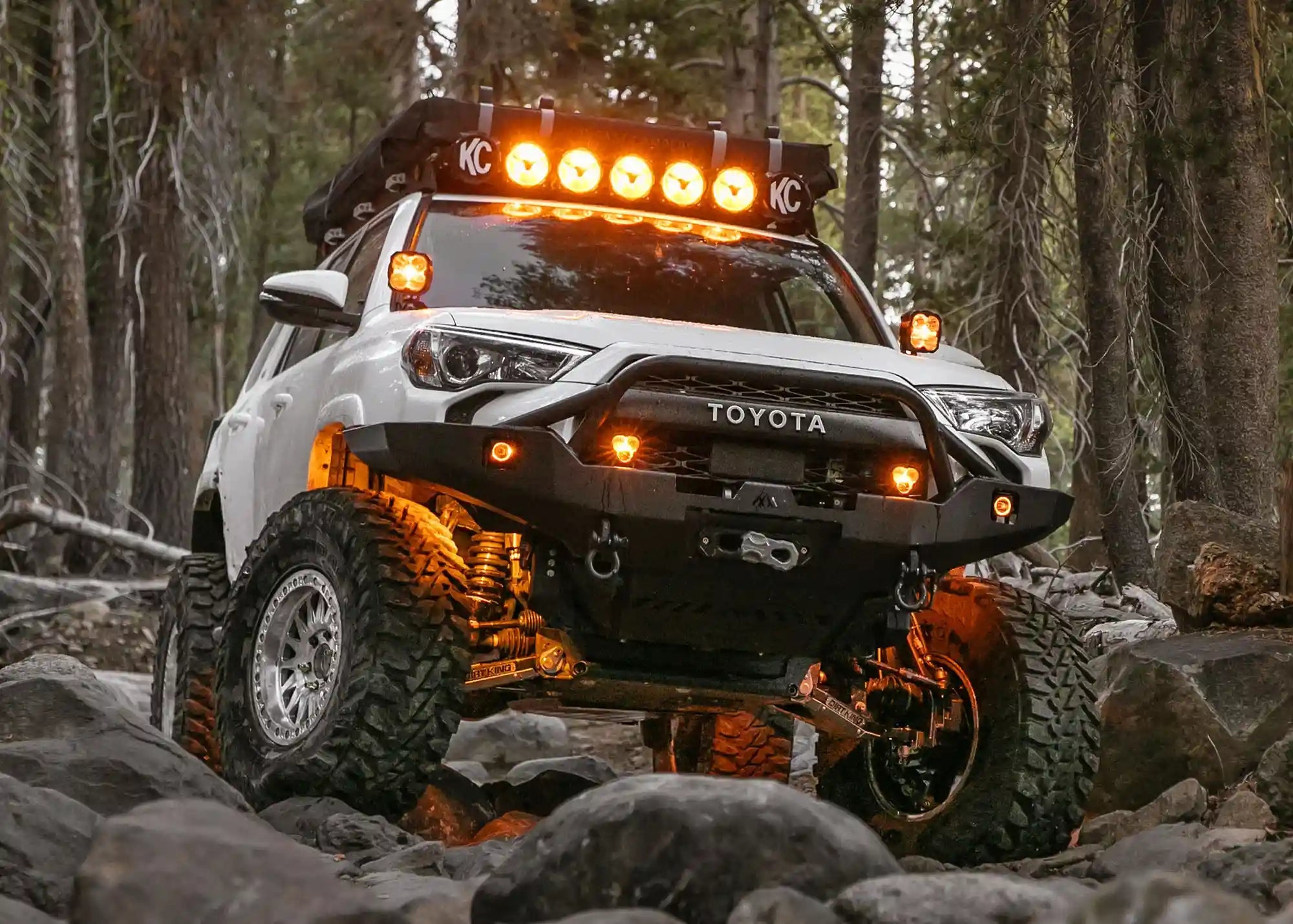Hi - Lite Overland Toyota 4Runner Front Bumper 5th Gen (2010 - 2024) [PreRunner Bull Bar] - TEQ Offroad