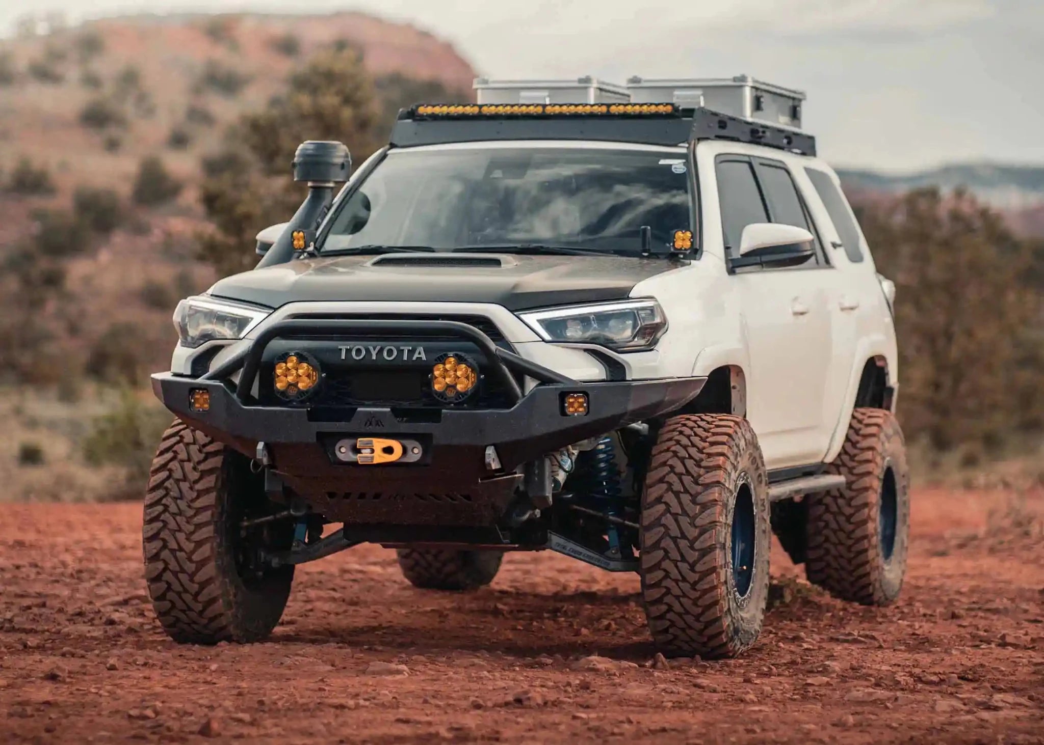 Hi - Lite Overland Toyota 4Runner Front Bumper 5th Gen (2010 - 2024) [PreRunner Bull Bar] - TEQ Offroad