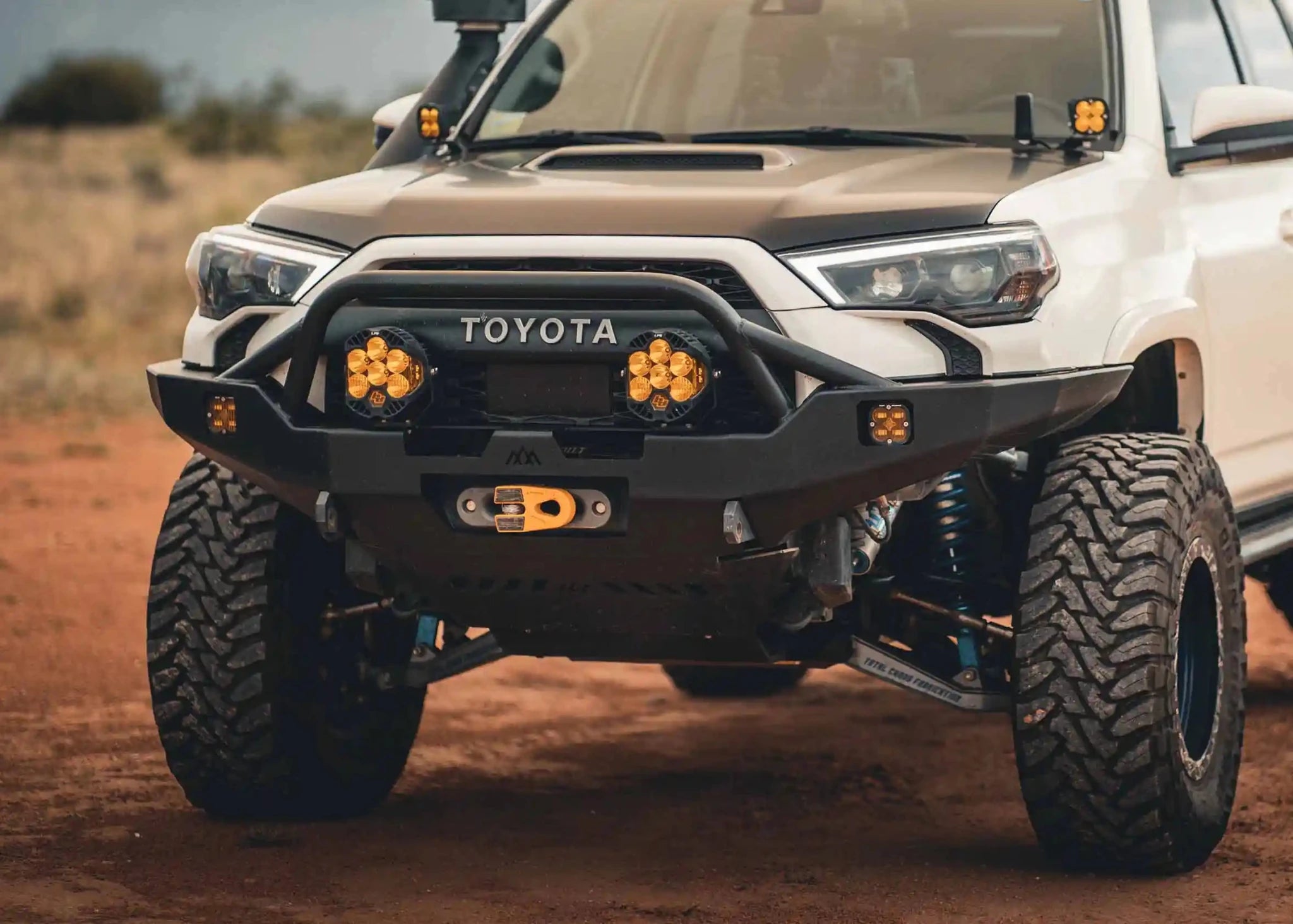 Hi - Lite Overland Toyota 4Runner Front Bumper 5th Gen (2010 - 2024) [PreRunner Bull Bar] - TEQ Offroad