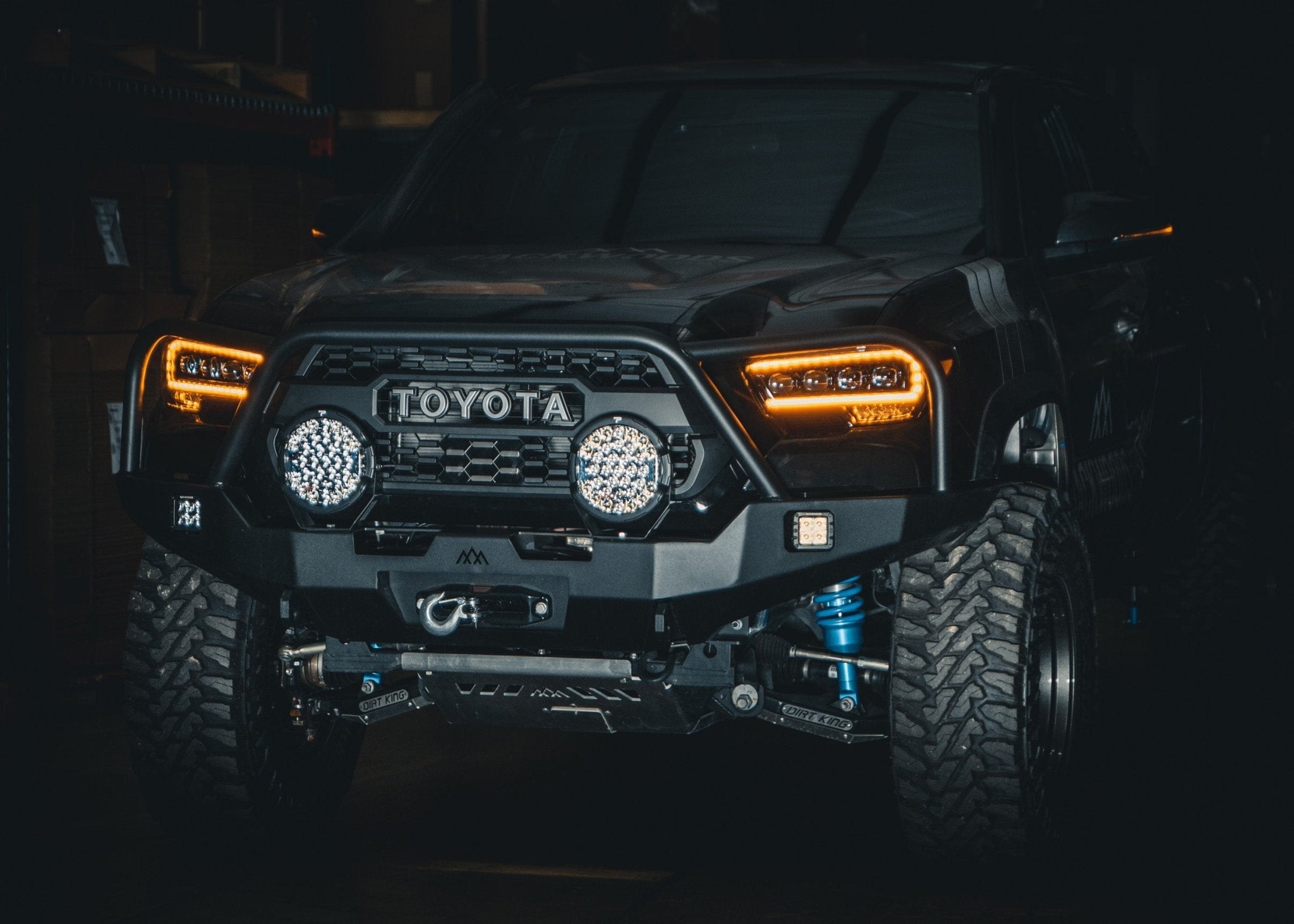 Hi - Lite Overland Toyota Tacoma Front Bumper 3rd Gen (2016 - 2023) [Bull Bar] - TEQ Offroad